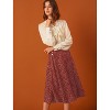 INSPIRE CHIC Women's Elastic Waist Zipper Polka Dots Casual Midi Skirts - 2 of 4