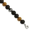 Chisel Stainless Steel Antiqued and 9.5-10mm Lava and Red Wood Stone Beads 7.25" Bracelet with 1" Ext. - 2 of 4