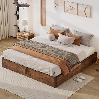 AMERLIFE Lift Up Storage Bed with Storage Underneath, No Headboard