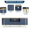 Luxury 70 In TV Stand, Entertainment Center for TVs Up to 80 Inches,Media Console with  Adjustable Shelves for Living Room, Bedroom - 3 of 4