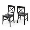 Coolbibila-Accent Chair Wood With Openwork Cross Backrest, Accent Chair Modern Set Of 2, Accent Chair Armless, Farm Dining Room Chairs - 2 of 4