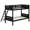 NicBex Twin Over Twin Bunk Bed with Safety Guardrails,Loft Bed with Built-in Ladder for Bedroom,Convertible Bunkbeds,Black/Brown/White/Gray - 4 of 4