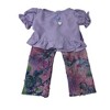 Colorful Stretch Pants & Lavender Blouse Outfit for 18 Inch Girl Dolls - 4 of 4
