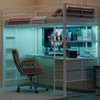 Karl Home Metal Loft Bed Frame with Guardrail, 2 Charging Stations, L-Shaped Desk, Storage Shelve, Drawers, LED Lights - 2 of 4