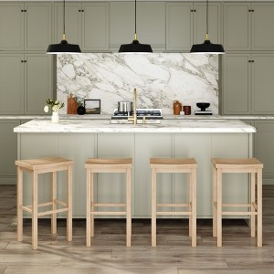 Now Furniture 30" Bar Stool, Wooden Backless Bar Height Kitchen Stool - 1 of 4