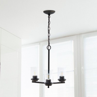 Restoration Bronze 3-Light 15" Classic Pendant Chandelier with Clear Glass
