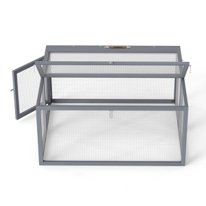 AZL1 Life Concept Pet Crates and Houses Folding Rabbit Hutch with Lockable Doors and Ground Stakes, Rabbit House, Gray, 43.3"*37"*21.2" - 1 of 4