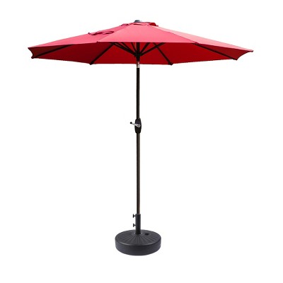 WestinTrends 9 Ft Outdoor Patio Market Umbrella with Black Round Base