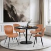 CLIHOME 2 Pieces Armless Dining Chairs, Modern Leather Upholstered Chairs with Comfy Backrest and Sturdy Metal Legs 20" Height - 3 of 4