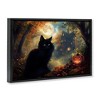 Stupell Industries Black Cat & Haunted Mansion Floating Frame Canvas Art - 2 of 4