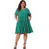 Agnes Orinda Women's Plus Size V Neck Ruffle Sleeve with Pockets Swing Tiered A Line Dresses - 3 of 4
