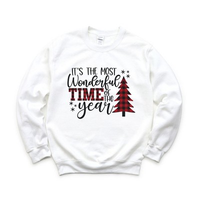 Simply Sage Market Women's Graphic Sweatshirt It's The Most Wonderful Time of The Year Plaid