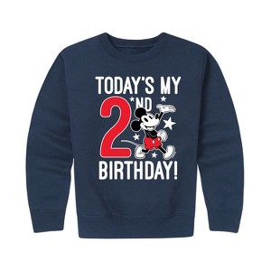 Girls' - Disney - Today's My 2nd Birthday Graphic Long Sleeve Fleece Sweatshirt - 1 of 4