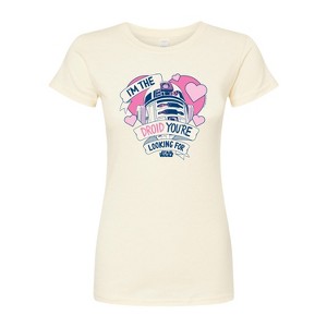 Women's - Star Wars - Valentine Droid You're Looking For Fitted Graphic T-Shirt - 1 of 3