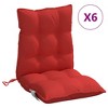 vidaXL Lowback Chair Cushions 6 pcs Red Oxford Fabric - 2 of 4