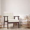 JOMEED Modern Accent Chair with Upholstered Wooden Frame and Fabric Cushion for Office, Living Room, Bedroom, Patio and Yard, Beige/Dark Brown - 4 of 4