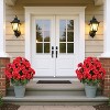 2PCS Artificial Lavender Begonia Ball Trees 23" UV Resistant Fake Evergreen Shrubs Bushes Plants for Front Porch Garden - 3 of 4