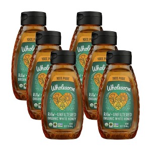 Wholesome Raw Unfiltered Organic White Honey 100% Pure - Case of 6/16 oz - 1 of 4