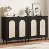 35.2" Rattan Buffet Cabinet with Storage, Compact Sideboard with Adjustable Shelves, for Entryway, Dining Room, Kitchen (2 PCS) - 4 of 4