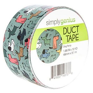 Simply Genius Single Roll Patterned Duct Tape Roll, Craft Supplies For Kids Adults, Colored Duct Tape Colors, Dog Party - 1 of 4