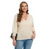 Clearlove Knit Cardigan for Plus Size  Women Open Front Button Lightweight Sweaters V Neck Loose 3/4 Sleeve Cardigans Outwear - 2 of 4