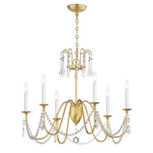 Maxim Lighting Plumette 6 - Light Chandelier in  Gold Leaf - 1 of 1