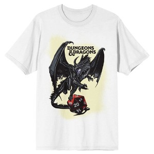 Dungeons & Dragons Dragon and Dice Men's White T-shirt - 1 of 2