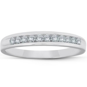 Pompeii3 1/4ct Diamond Platinum Wedding Anniversary Guard Womens Ring - 1 of 4