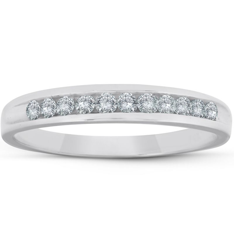 Pompeii3 1/4ct Diamond Platinum Wedding Anniversary Guard Womens Ring, 1 of 6