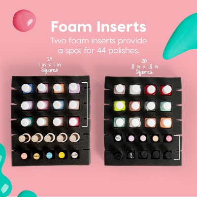 Clear Plastic Nail Polish Organizer Case with Handle, 2-Pack