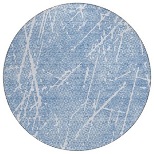Blue And Ivory Abstract Washable Indoor Outdoor Area Rug - 1 of 4