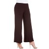 24seven Comfort Apparel Women's Plus Women's Plus Wide-leg Palazzo Pants - 2 of 4