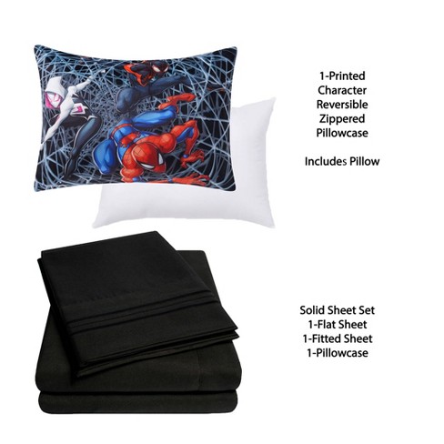 Kids' Spiderman & Friends Pillow with Bonus Solid Sheet Set - image 1 of 4