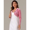 INSPIRE CHIC Women's Long Sleeve Lapel Collar Velvet Open Front Cropped Cardigan - 4 of 4