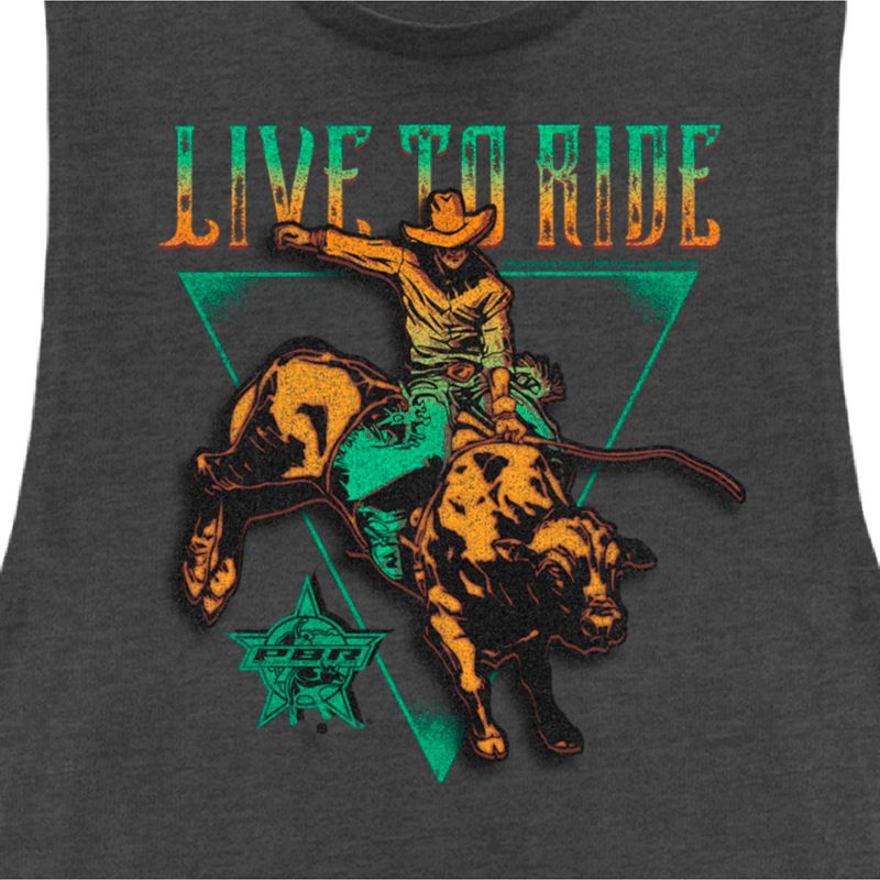 Juniors Womens Professional Bull Riders Live to Ride Festival Muscle Tee, 2 of 5
