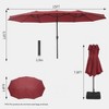 15ft Double-Side Patio Umbrella - Extra Large Outdoor Market Umbrella with Crank & Ventilation - 3 of 4