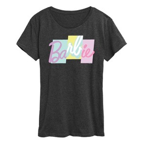 Women's - Barbie - Color Block Behind Logo Short Sleeve Graphic T-Shirt - 1 of 4