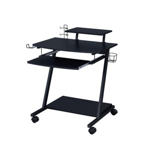 INFURNIC Desks Rectangular Gaming Desk with Open Compartment Keyboard Tray and Shelf for Storage, Black, 21"*28"*35" - 1 of 4