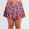 Calypsa Women's High Waisted Chlorine Resistant Flowy Swim Skirt With Attached Shorts - 4 of 4