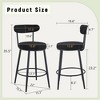 Two Sets of High Bar Stools with Black Breathable Fabric Cushions Suitable for the Living Room - 3 of 4