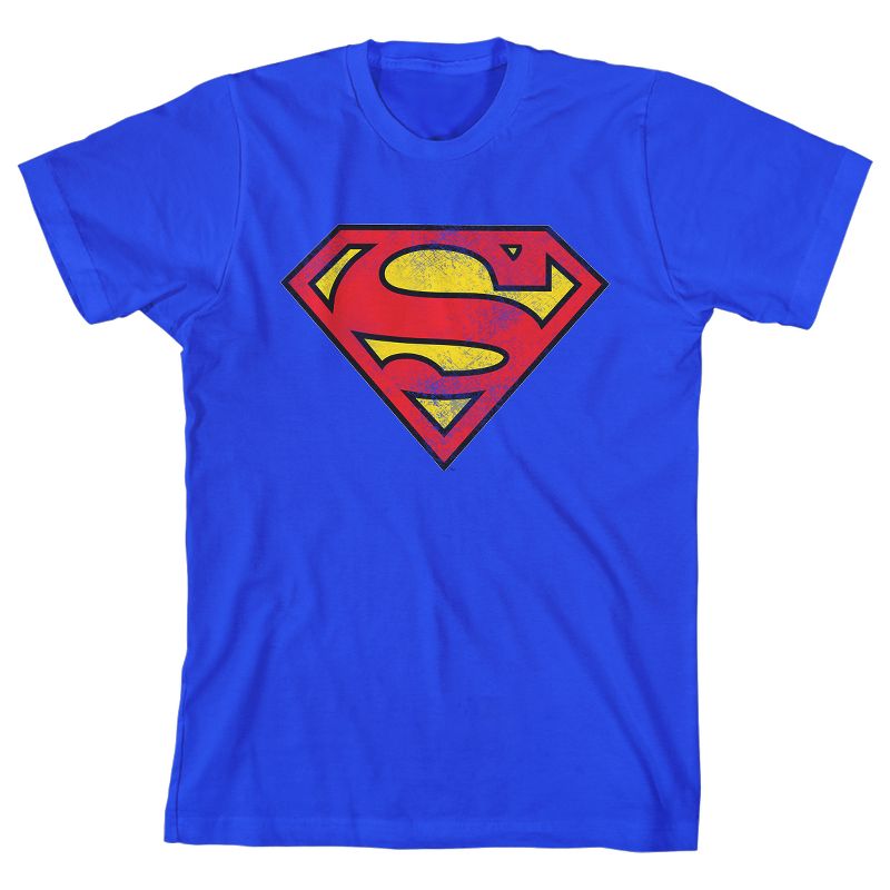 Superman Classic Logo Youth Royal Blue Graphic Tee, 1 of 3