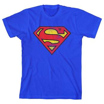 Superman Classic Logo Youth Royal Blue Graphic Tee