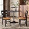 HOMCOM Dining Chairs, Set of 2 Rubber Wood Kitchen Chairs with Open Back, Farmhouse Dining Room Chairs - 3 of 4