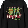 Sweatshirtnage Mutant Ninja Turtles TMNT Holiday Heroes Women's Black Crew Neck Long Sleeve Sweatshirt - 2 of 3