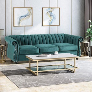 3-Seater Sofa With Rolled Arms And Curved Backrest,Comfortable Couch Sofa,Upholstered Sofa For Living Room,Bedroom-Cuddlewood - 1 of 4