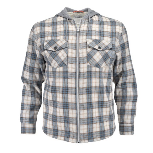 Mens zippered best sale flannel jacket