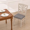 VECELO Rustic Wooden Dining Chairs, Rubber Wood Kitchen Chairs with Padded Seat & Elegant Hollowed Backrest, Gray - 4 of 4