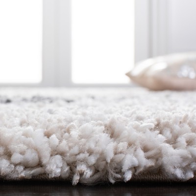 Ivory and Gray 8' x 10' Shag Area Rug