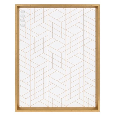 22" x 28" Calter Geometric Decorative Magnetic Memo Board Gold/Geo - Kate and Laurel