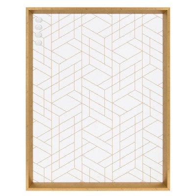 22" x 28" Calter Geometric Decorative Magnetic Memo Board Gold/Geo - Kate and Laurel